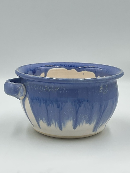Source Unknown Other - Blue Drip Studio Pottery Hand Thrown Bowl with Single Handle